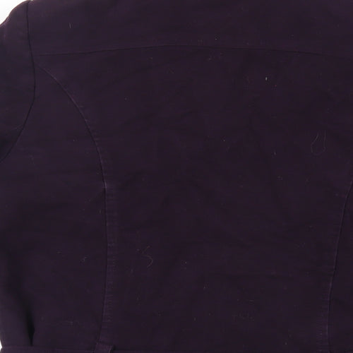BHS Womens Purple Pea Coat Coat Size 16 Button - Belted