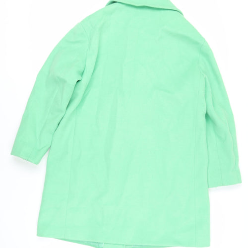 Marks and Spencer Womens Green Overcoat Coat Size 14 Button