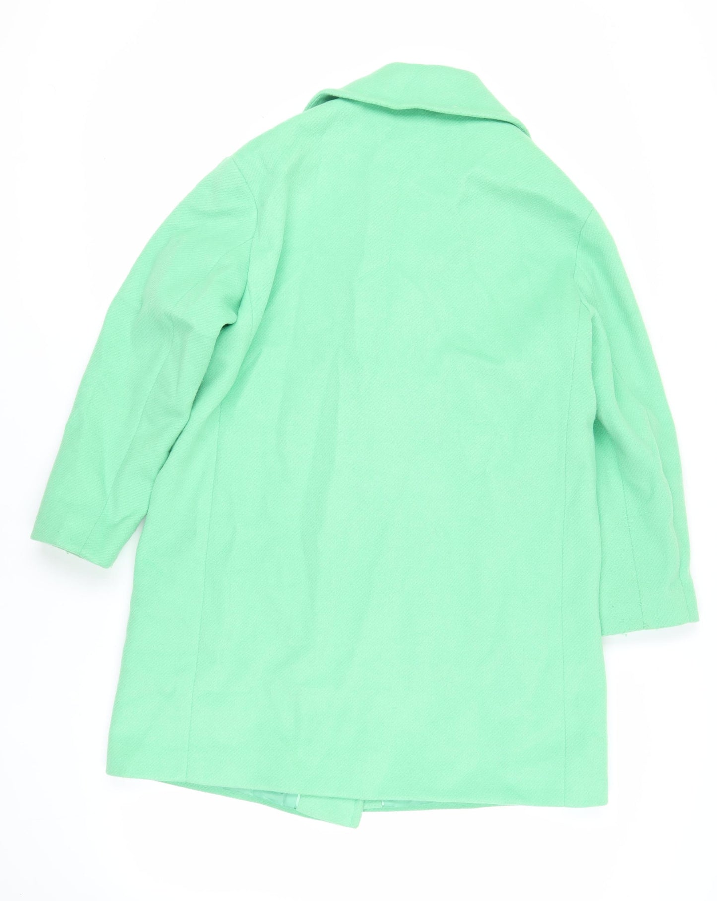 Marks and Spencer Womens Green Overcoat Coat Size 14 Button