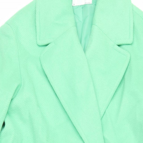 Marks and Spencer Womens Green Overcoat Coat Size 14 Button