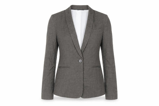 Front view of Next women’s brown jacket blazer, size UK 10, button