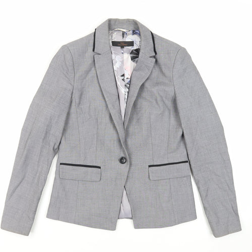 NEXT Womens Grey Jacket Blazer Size 10 Button