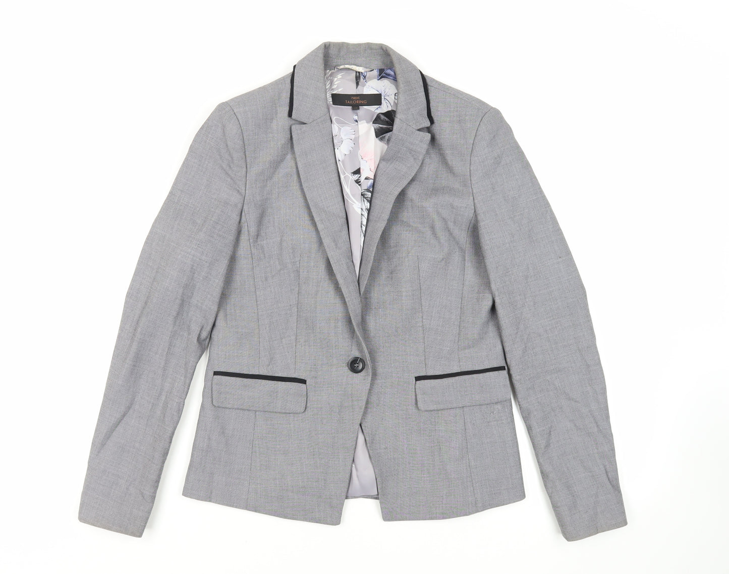 NEXT Womens Grey Jacket Blazer Size 10 Button