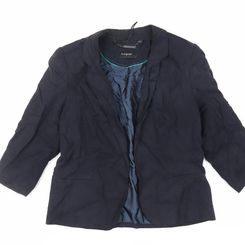Autograph Womens Blue Jacket Blazer Size 14 - Open