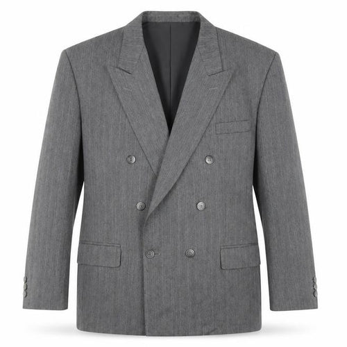 Harbarry of England Mens Grey Striped Polyester Jacket Suit Jacket Size 46 Regular