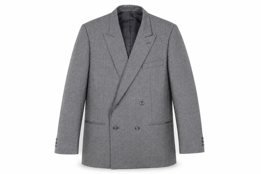Front view of Club Member men’s grey polyester jacket suit jacket, size 44, regular