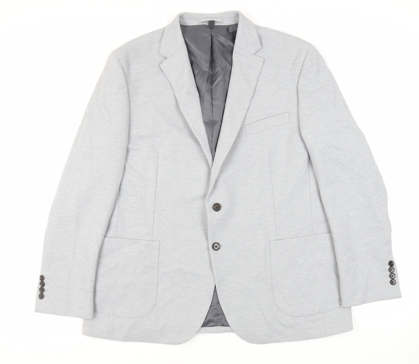 Marks and Spencer Mens Grey Polyamide Jacket Suit Jacket Size 46 Regular