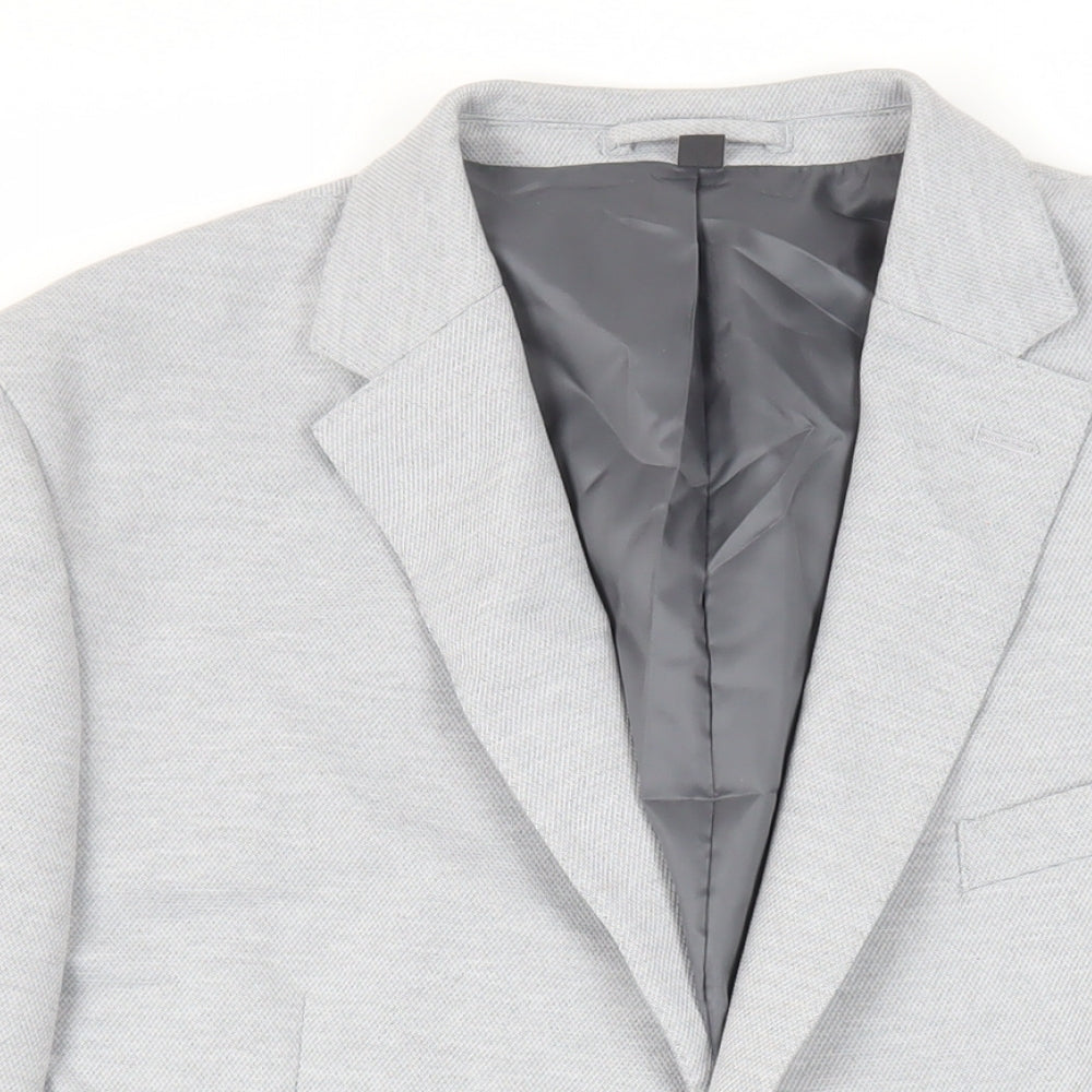 Marks and Spencer Mens Grey Polyamide Jacket Suit Jacket Size 46 Regular