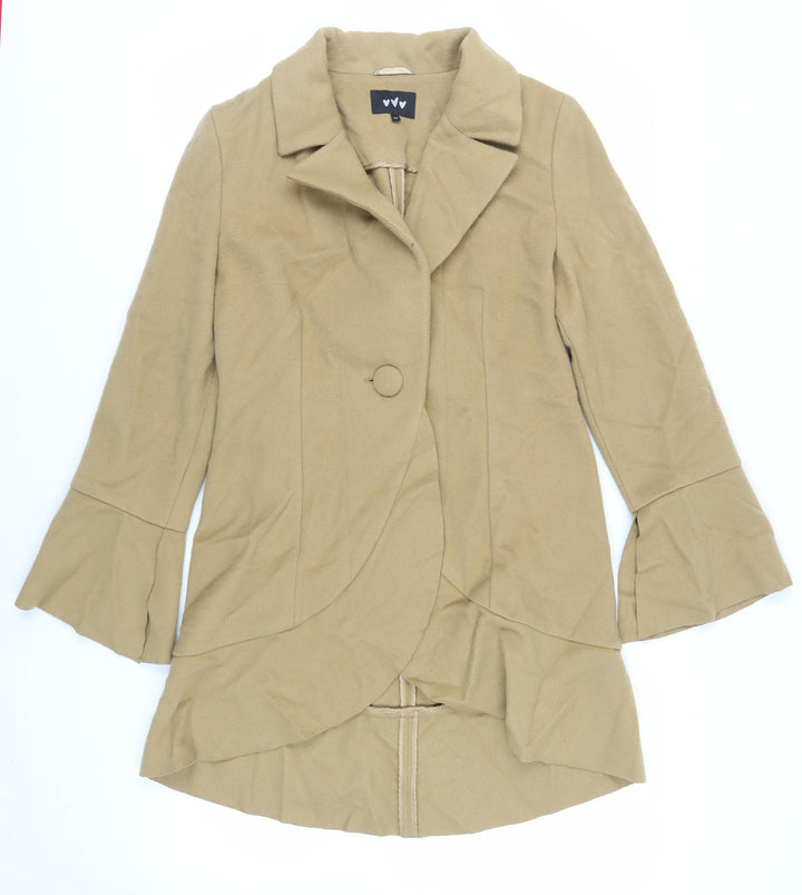 Per Una Womens Brown Overcoat Coat Size 14 Button - Unlined
