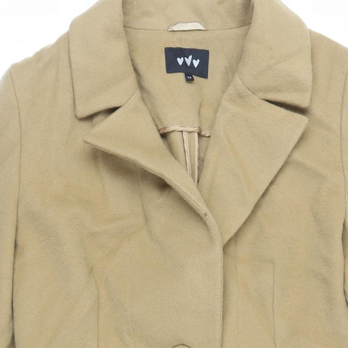 Per Una Womens Brown Overcoat Coat Size 14 Button - Unlined