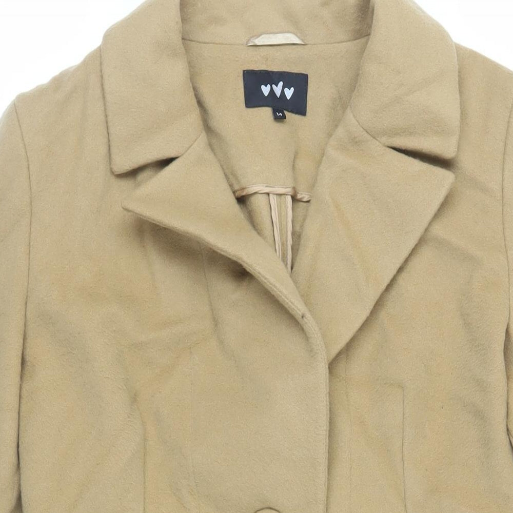 Per Una Womens Brown Overcoat Coat Size 14 Button - Unlined