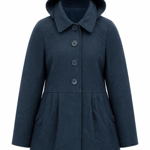 Divided by H&M Womens Green Pea Coat Coat Size 10 Button - Hooded