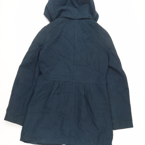 Divided by H&M Womens Green Pea Coat Coat Size 10 Button - Hooded