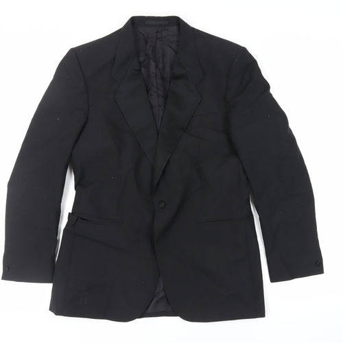 Turo Mens Black Wool Tuxedo Suit Jacket Size 40 Regular