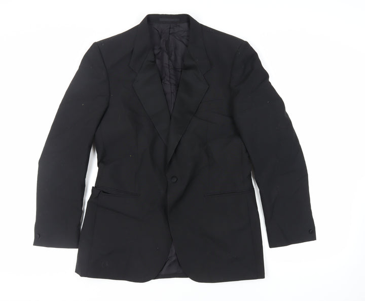 Turo Mens Black Wool Tuxedo Suit Jacket Size 40 Regular