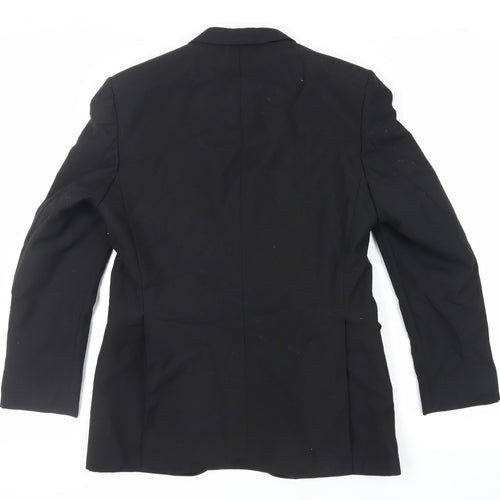 Turo Mens Black Wool Tuxedo Suit Jacket Size 40 Regular