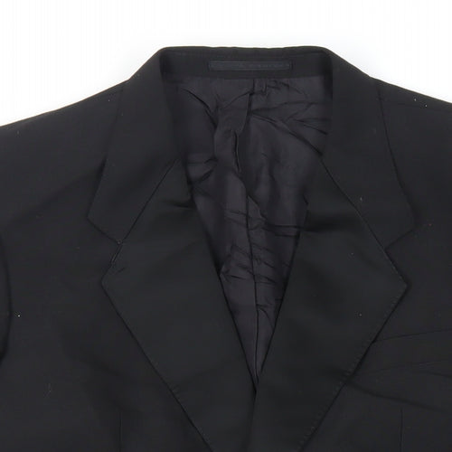 Turo Mens Black Wool Tuxedo Suit Jacket Size 40 Regular
