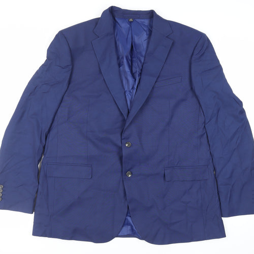 Marks and Spencer Mens Blue Polyester Jacket Suit Jacket Size 46 Regular