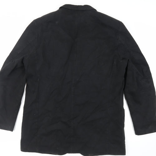 Trek & Travel Mens Black Jacket Blazer Size L Button