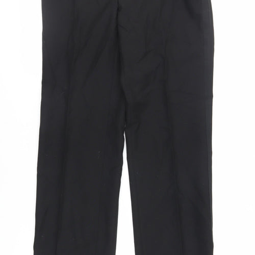 Turo Mens Black Polyester Dress Pants Trousers Size 34 in L31 in Regular Zip