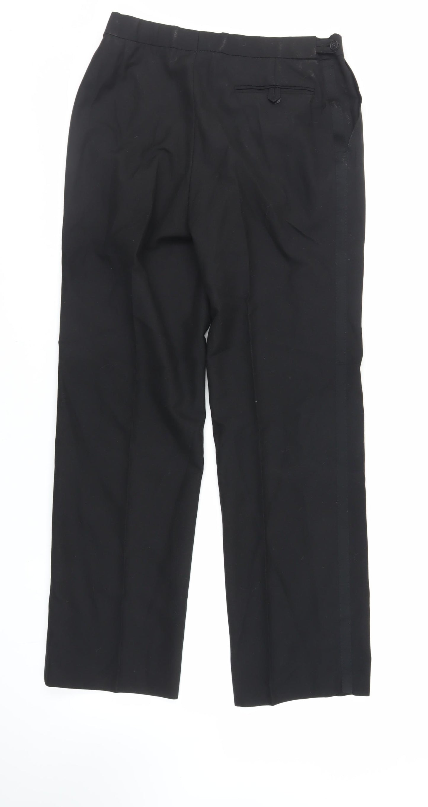 Turo Mens Black Polyester Dress Pants Trousers Size 34 in L31 in Regular Zip