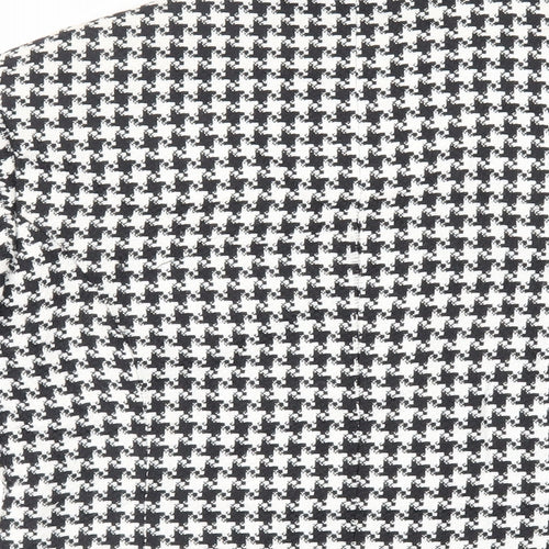Classic Woman Womens Black Geometric Jacket Blazer Size 12 Button