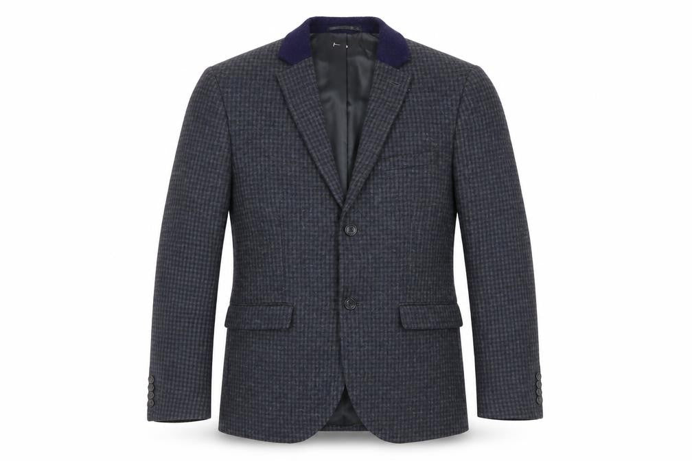 Topman Mens Blue Geometric Jacket Blazer Size 38 Button