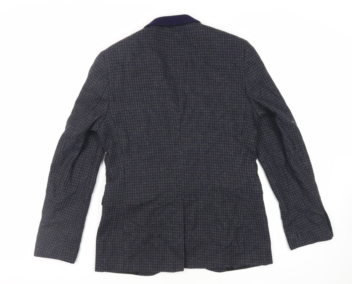 Topman Mens Blue Geometric Jacket Blazer Size 38 Button
