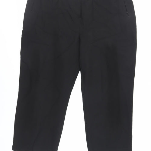 Sarah Hamilton Womens Black Polyester Trousers Size 20 L26 in Regular Zip - Zipped Pockets