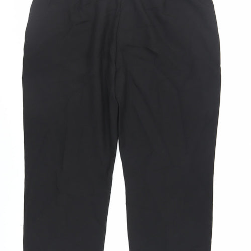 Sarah Hamilton Womens Black Polyester Trousers Size 20 L26 in Regular Zip - Zipped Pockets