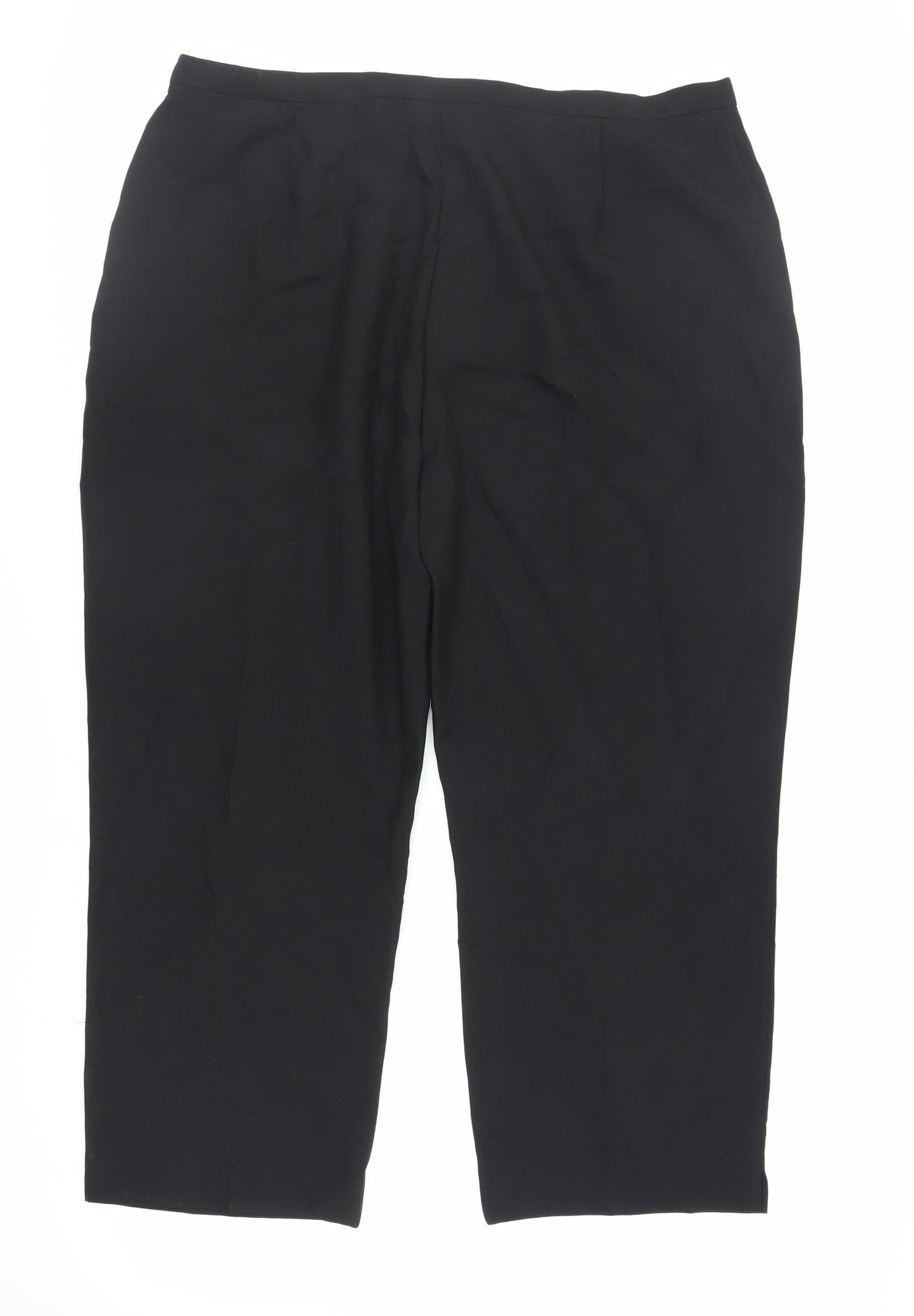 Sarah Hamilton Womens Black Polyester Trousers Size 20 L26 in Regular Zip - Zipped Pockets