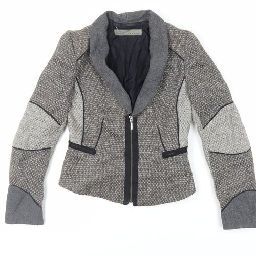 Zara Womens Grey Jacket Blazer Size XS Zip