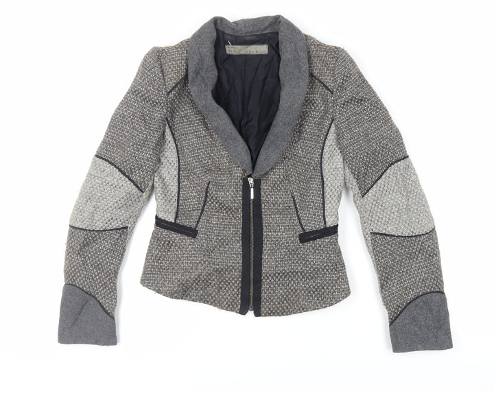 Zara Womens Grey Jacket Blazer Size XS Zip