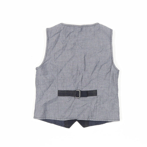 NEXT Boys Blue Plaid Jacket Waistcoat Size 3-4 Years Button