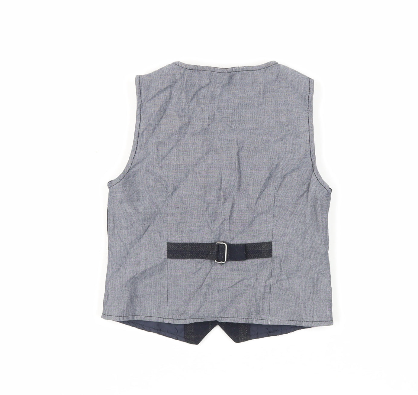 NEXT Boys Blue Plaid Jacket Waistcoat Size 3-4 Years Button