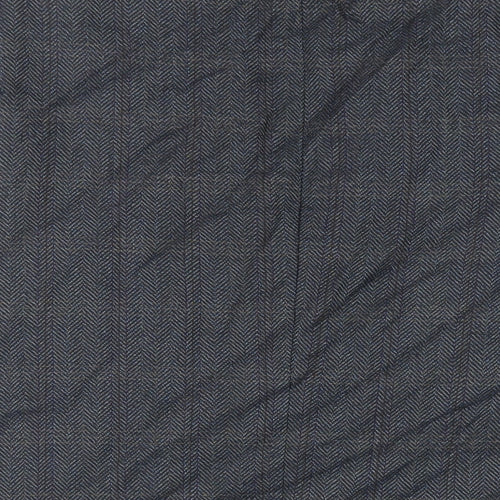 Wellington Mens Blue Herringbone Wool Jacket Blazer Size 42 Regular