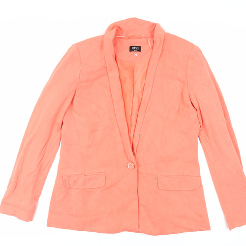 Oasis Womens Orange Jacket Blazer Size 12 Button
