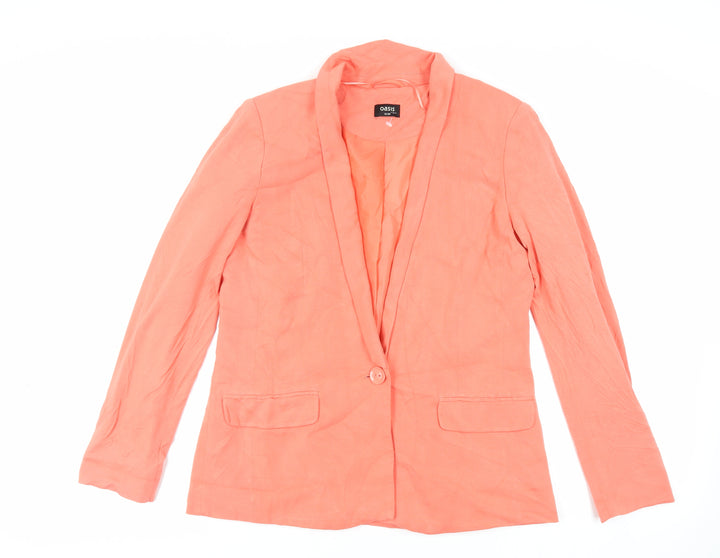 Oasis Womens Orange Jacket Blazer Size 12 Button