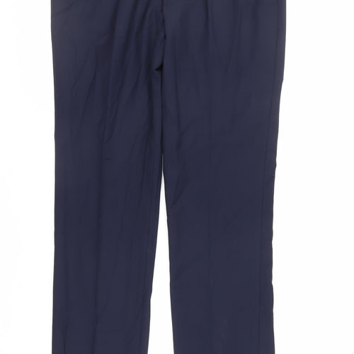 Marc Darcy Mens Blue Polyester Dress Pants Trousers Size 32 in L30 in Regular Zip