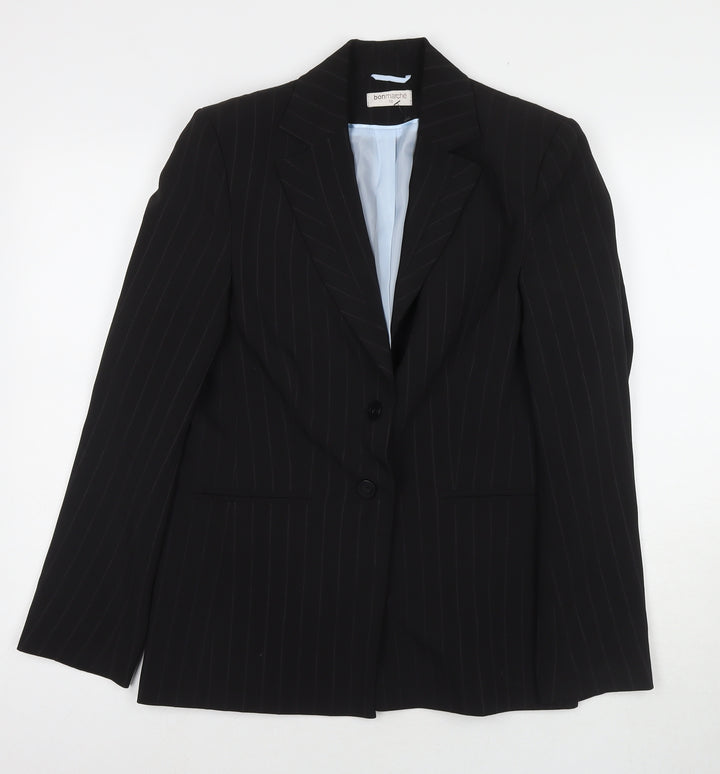 Bonmarché Womens Black Jacket Blazer Size 12 Button