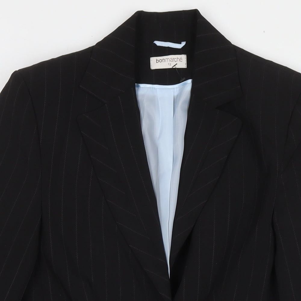 Bonmarché Womens Black Jacket Blazer Size 12 Button