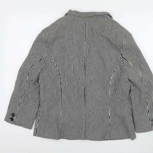 Debenhams Womens Black Striped Jacket Blazer Size 18 Button