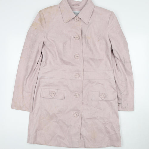 NEXT Womens Pink Pea Coat Coat Size 14 Button