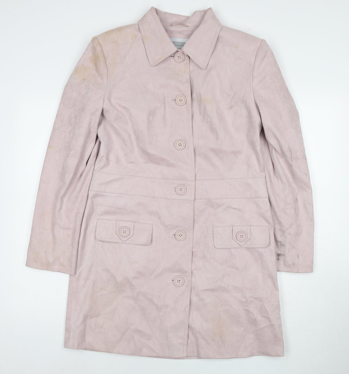 NEXT Womens Pink Pea Coat Coat Size 14 Button