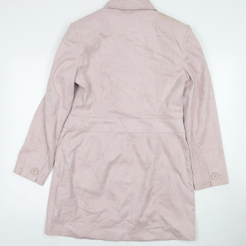 NEXT Womens Pink Pea Coat Coat Size 14 Button