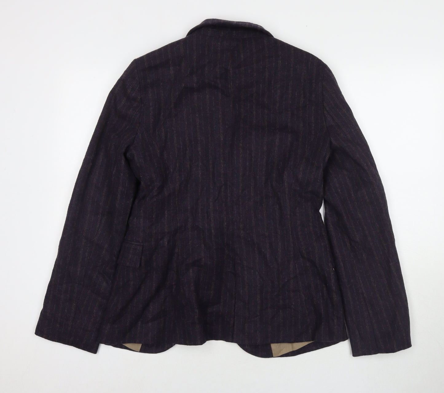 Zara Womens Purple Striped Jacket Blazer Size L Button
