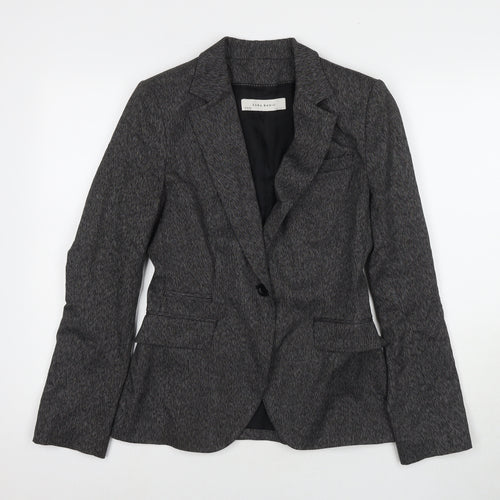 Zara Womens Grey Jacket Blazer Size M Button