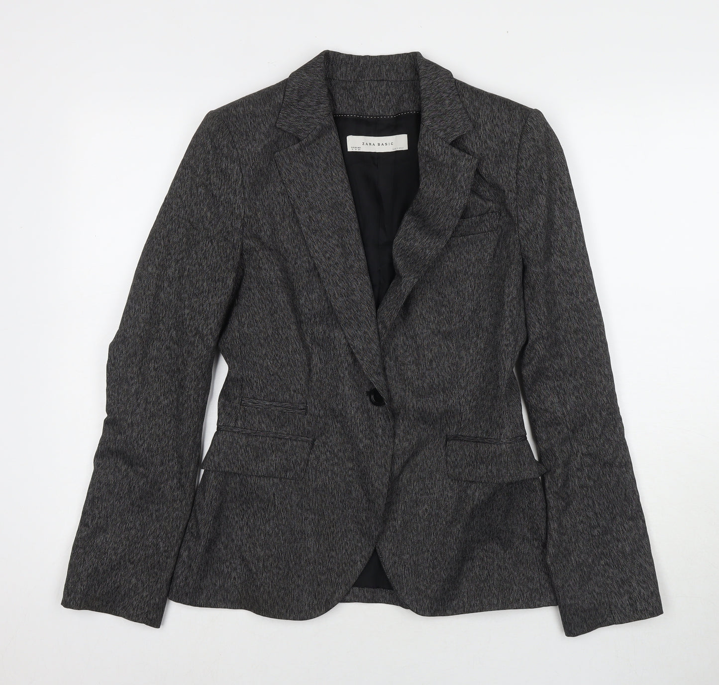 Zara Womens Grey Jacket Blazer Size M Button