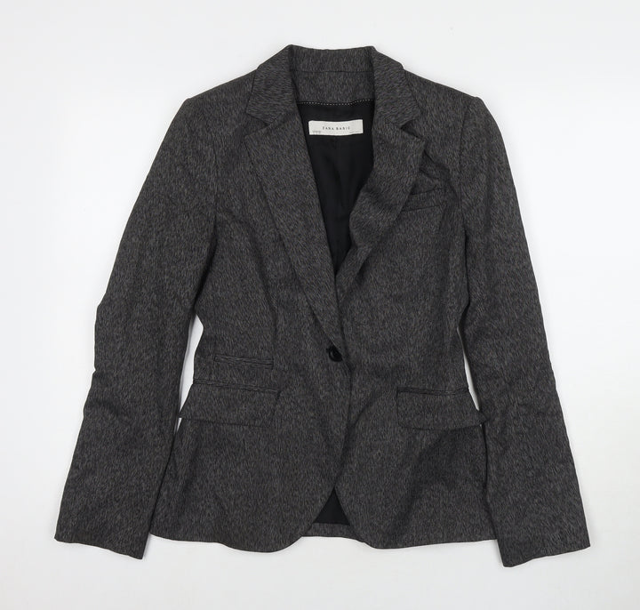 Zara Womens Grey Jacket Blazer Size M Button
