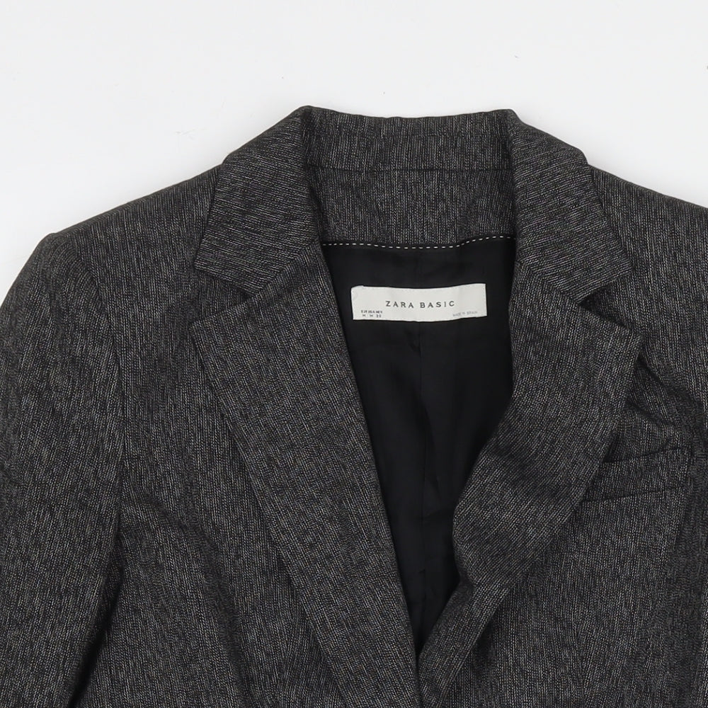 Zara Womens Grey Jacket Blazer Size M Button